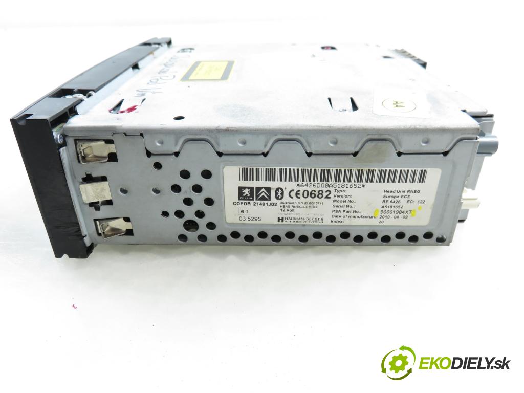 CITROEN C3 II (SC_) HB 2010 0,00 1.6 HDi 90 - 9HX (DV6ATED4) 1560,00 RADIO CD 96661984XT