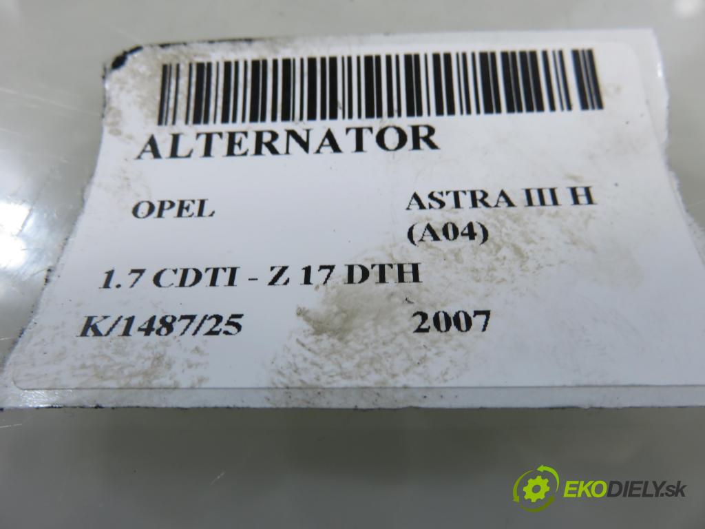 OPEL ASTRA H (A04) HB 2007 74,00 1.7 CDTI 100 - Z 17 DTH 1686,00 Alternátor  (Alternátor)