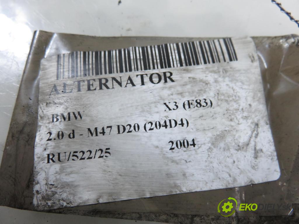 BMW X3 (E83) SUV 2004 110,00 2.0 d 150 - M47 D20 (204D4) 1995,00 Alternátor 7789980 (Alternátor)