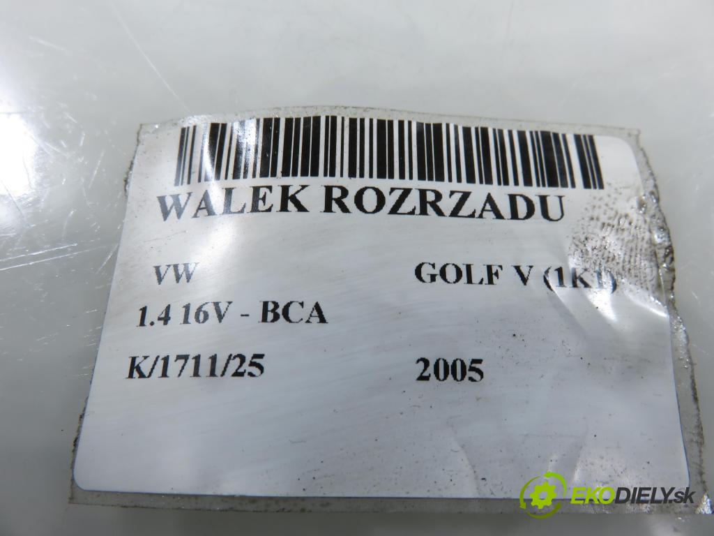 VW GOLF V (1K1) HB 2005 55,00 1.4 16V - BCA 1390,00 vačka Vačkový hriadeľ: 036103475AG ; 36DP ; 36DL