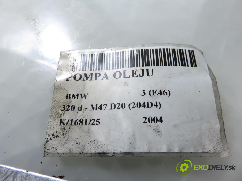 BMW 3 (E46) SEDAN 2004 110,00 320 d 150 - M47 D20 (204D4) 1995,00 Pumpa oleja 8057052011 (Olejová pumpa)