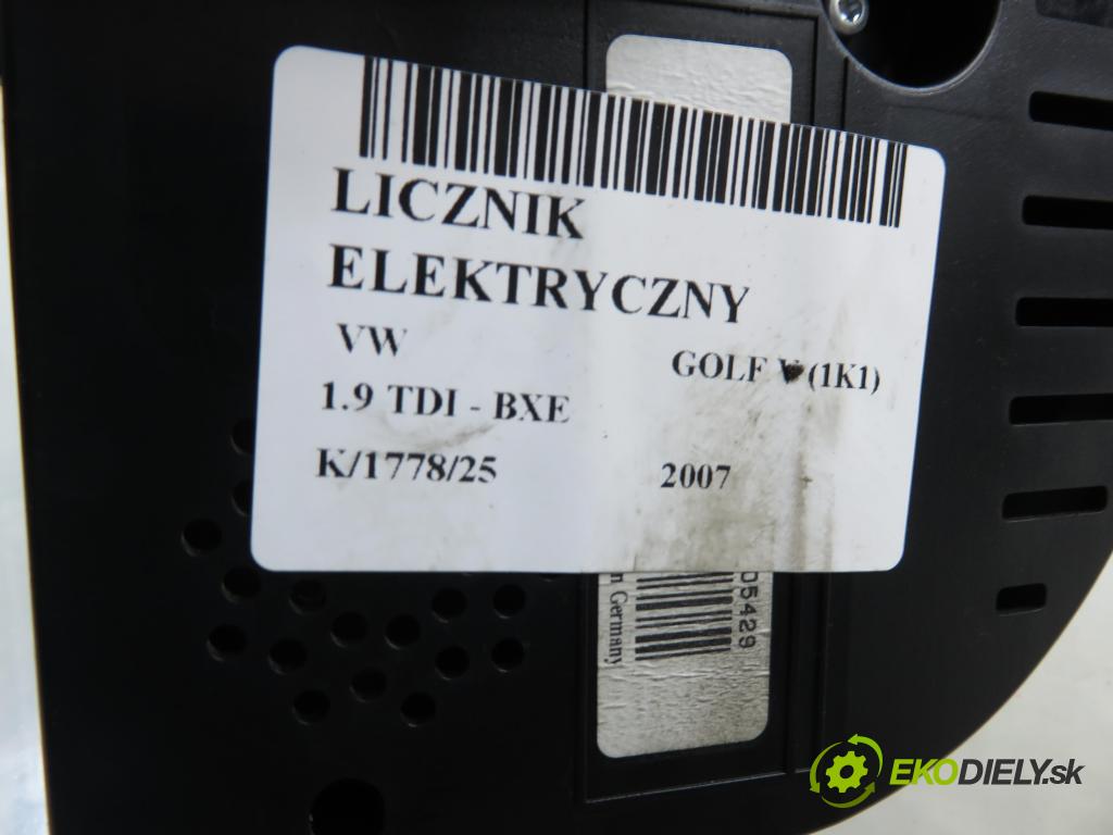 VW GOLF V (1K1) HB 2007 77,00 1.9 TDI - BXE 1896,00 prístrojovka elektrický 1K0920853H