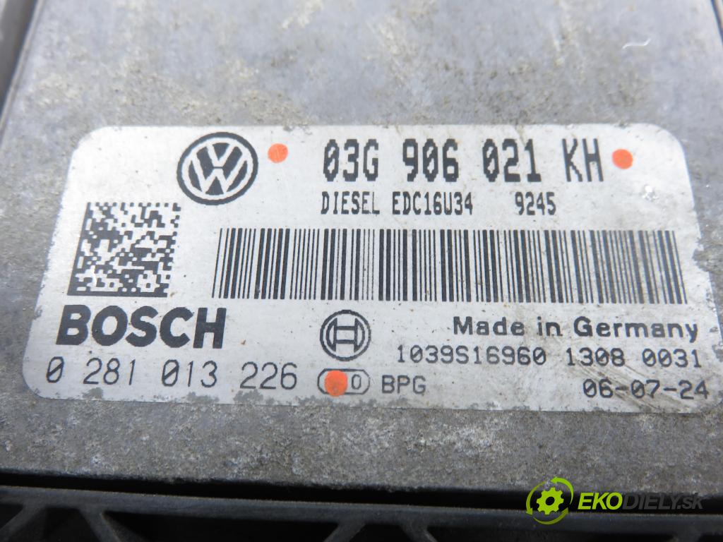 VW GOLF V (1K1) HB 2007 77,00 1.9 TDI - BXE 1896,00 Riadiaca jednotka Motor 03G906021KH ; 0281013226