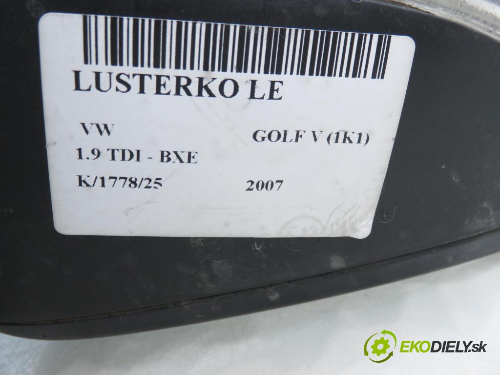 VW GOLF V (1K1) HB 2007 77,00 1.9 TDI - BXE 1896,00 zpětné zrcátko LE