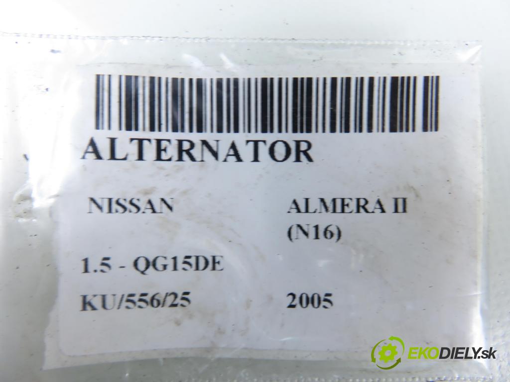 NISSAN ALMERA II Hatchback (N16) HB 2005 72,00 1.5 - QG15DE 1498,00 Alternátor 23100BU010 ; LR180762 (Alternátor)