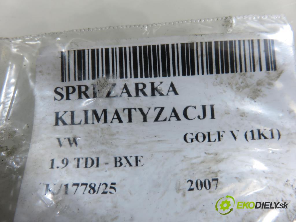 VW GOLF V (1K1) HB 2007 77,00 1.9 TDI - BXE 1896,00 KOMPRESOR: klimatizace 1K0820859F (Kompresor klimatizace)