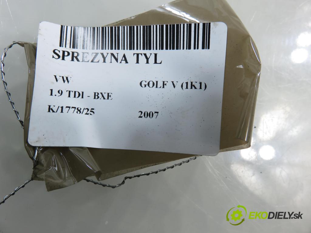 VW GOLF V (1K1) HB 2007 77,00 1.9 TDI - BXE 1896,00 Pružina zadné
