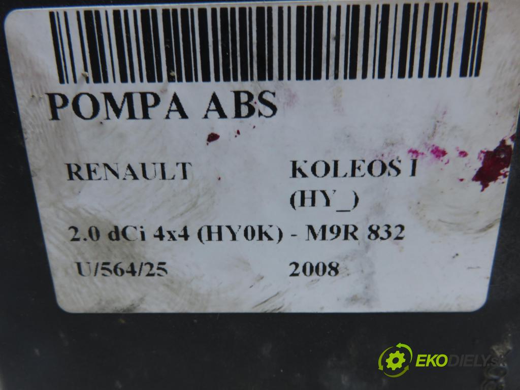 RENAULT KOLEOS I (HY_) SUV 2008 110,00 2.0 dCi 4x4 150 - M9R 832 1995,00 pumpa ABS 47660JY72B ; TD8405 ; A98000EB2 (Pumpa ABS)