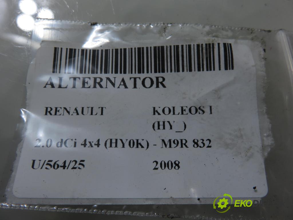 RENAULT KOLEOS I (HY_) SUV 2008 110,00 2.0 dCi 4x4 150 - M9R 832 1995,00 Alternátor A3TJ2481 ; 23100JG71A (Alternátor)