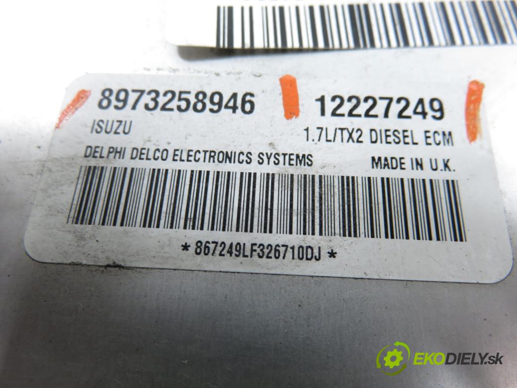 OPEL MERIVA A nadwozie wielkoprzestrzenne (MPV) (X03) MINIVAN 2004 55,00 1.7 DTI 75 - Y 17 DT 1686,00 Riadiaca jednotka Motor 12227249 ; 8973258946