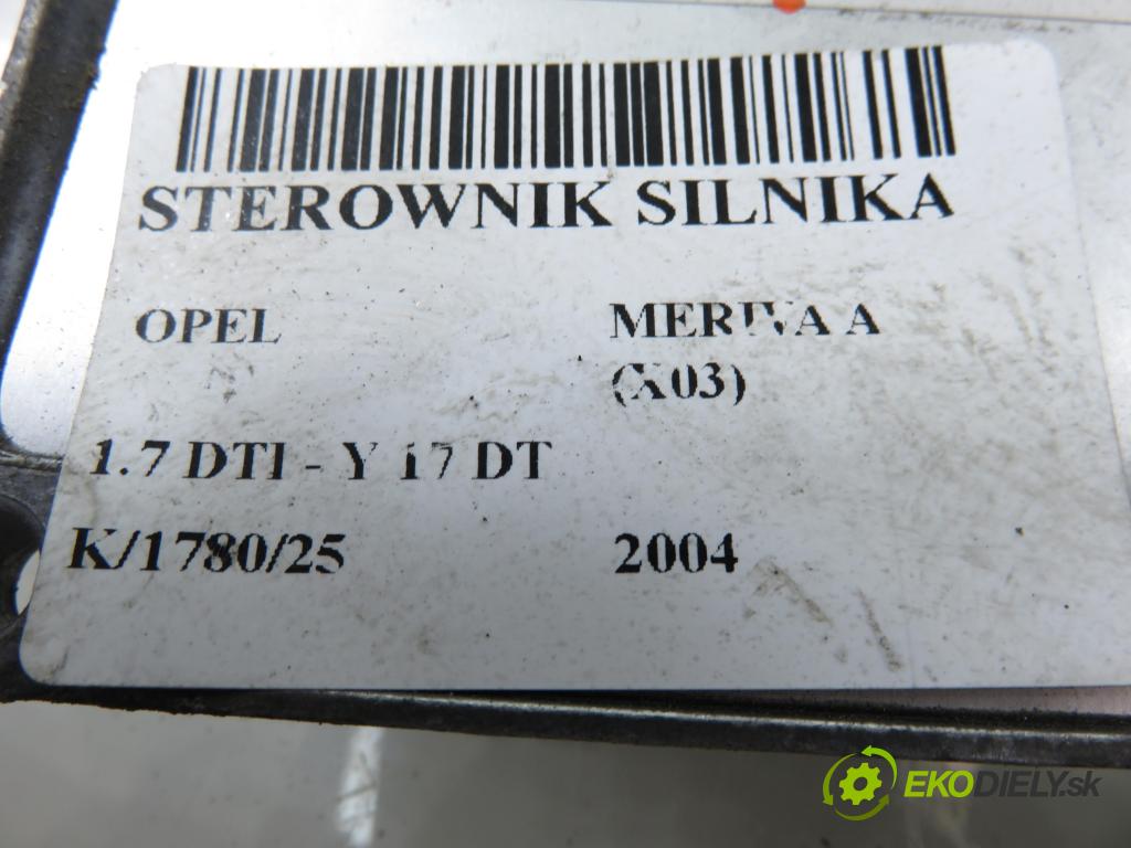 OPEL MERIVA A nadwozie wielkoprzestrzenne (MPV) (X03) MINIVAN 2004 55,00 1.7 DTI 75 - Y 17 DT 1686,00 Riadiaca jednotka Motor 12227249 ; 8973258946