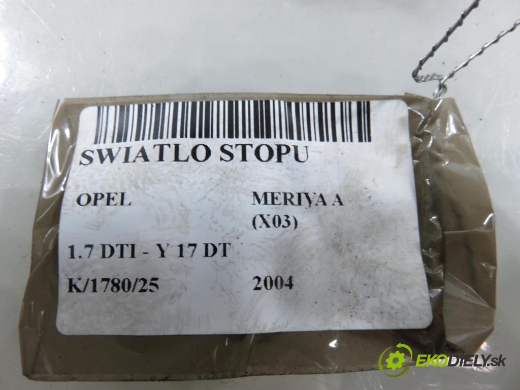 OPEL MERIVA A nadwozie wielkoprzestrzenne (MPV) (X03) MINIVAN 2004 55,00 1.7 DTI 75 - Y 17 DT 1686,00 SVĚTLO bŕzd 13149529