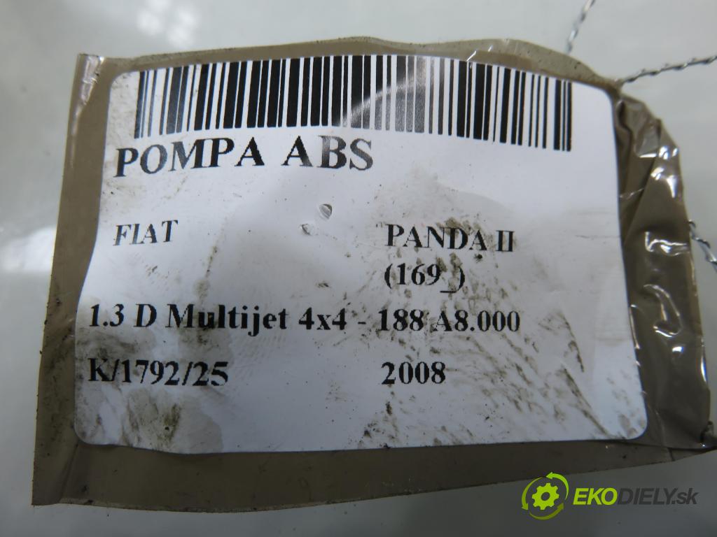 FIAT PANDA (169_) HB 2008 51,00 1.3 D Multijet 4x4 - 188 A8.000 1248,00 pumpa ABS 0265800733 (Pumpa ABS)