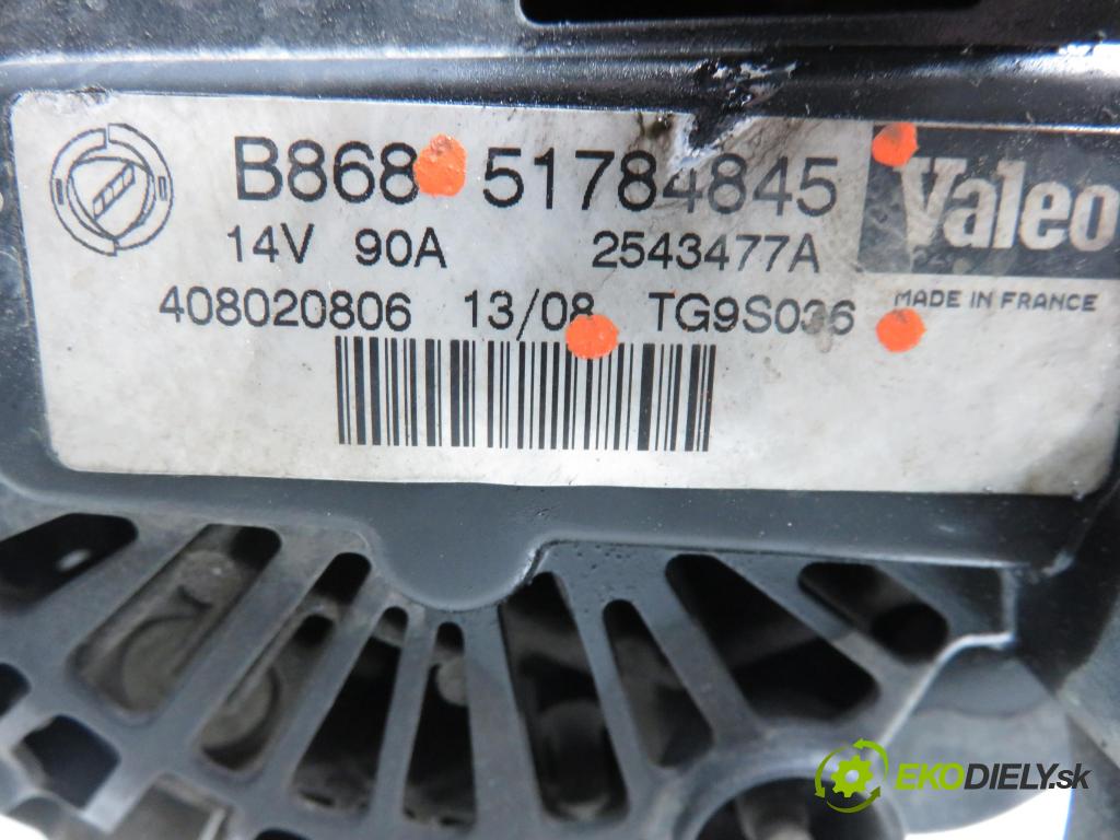 FIAT PANDA (169_) HB 2008 51,00 1.3 D Multijet 4x4 - 188 A8.000 1248,00 Alternátor 51784845 (Alternátor)