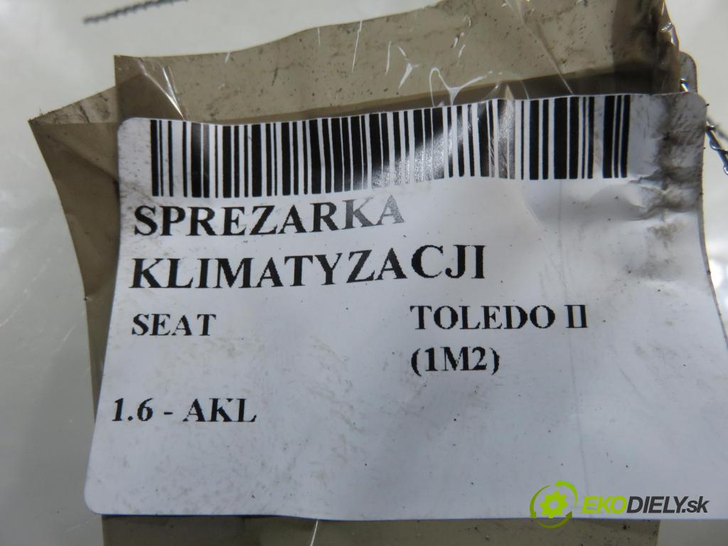 SEAT TOLEDO II (1M2) SEDAN 2001 74,00 1.6 - AKL 1595,00 KOMPRESOR: klimatizácie 1J0820803K (Kompresor klimatizácie)