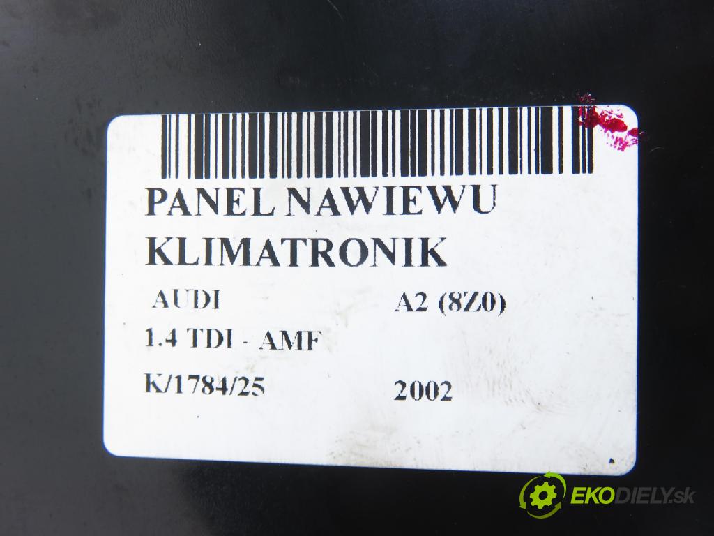 AUDI A2 (8Z0) HB 2002 55,00 1.4 TDI - AMF 1422,00 Panel kúrenia KLIMATRONIK 8Z0820043D ; 5HB00818504