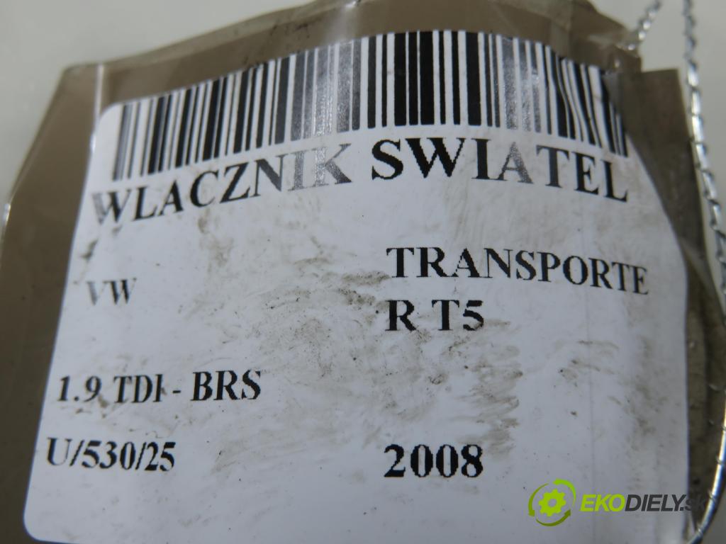 VW TRANSPORTER V Skrzynia (7HA, 7HH, 7EA, 7EH) FURGON 2008 75,00 1.9 TDI - BRS 1896,00 přepínač světla 6Q0941531B