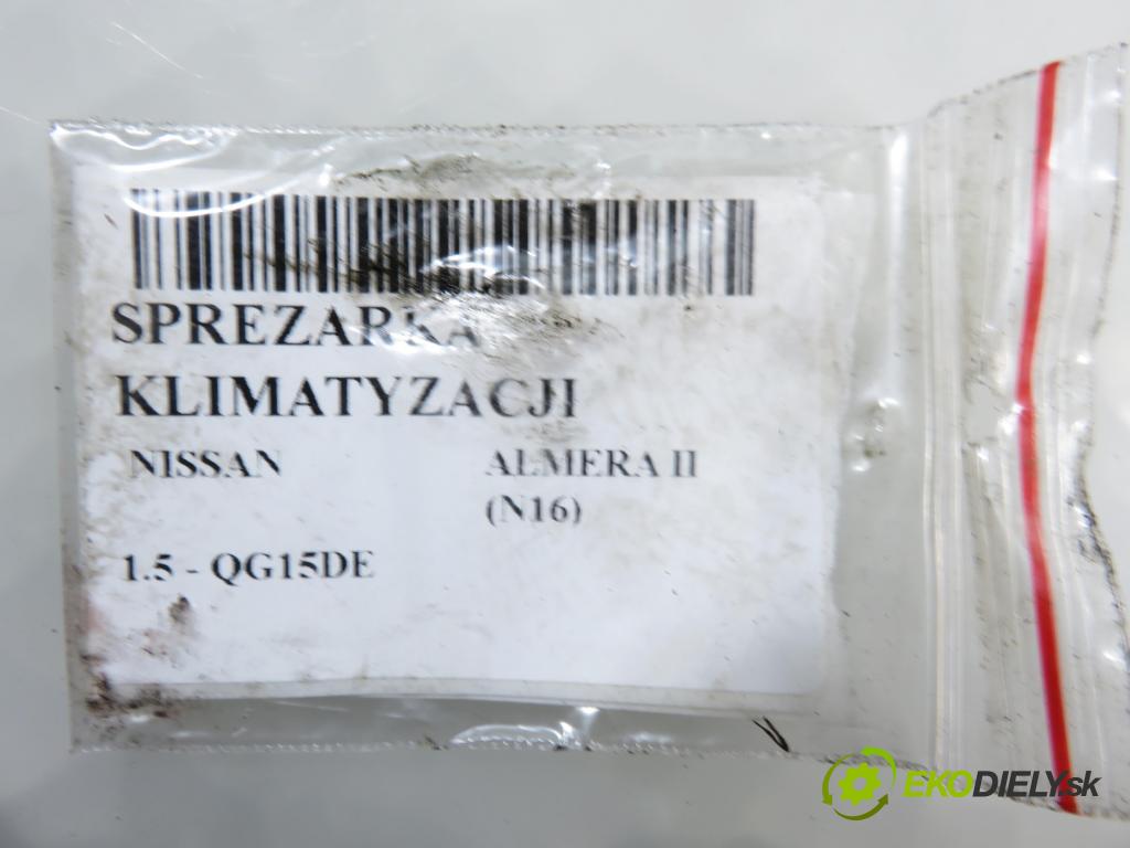 NISSAN ALMERA II Hatchback (N16) HB 2005 72,00 1.5 - QG15DE 1498,00 KOMPRESOR: klimatizácie 926009F511 (Kompresor klimatizácie)