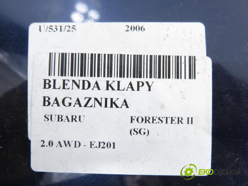 SUBARU FORESTER (SG_) KOMBI 2006 92,00 2.0 AWD 125 - EJ201 1994,00 zadní část - čelo dveří kufr 