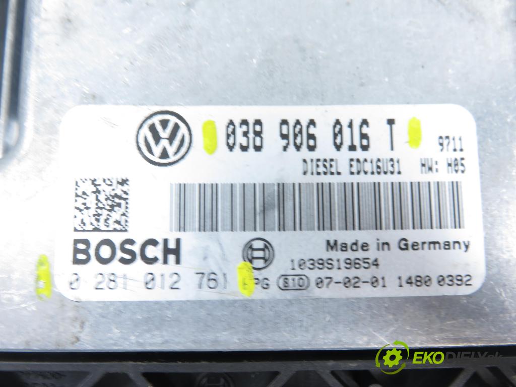 VW TRANSPORTER V Skrzynia (7HA, 7HH, 7EA, 7EH) FURGON 2008 75,00 1.9 TDI - BRS 1896,00 Riadiaca jednotka Motor 038906016T ; 0281012761