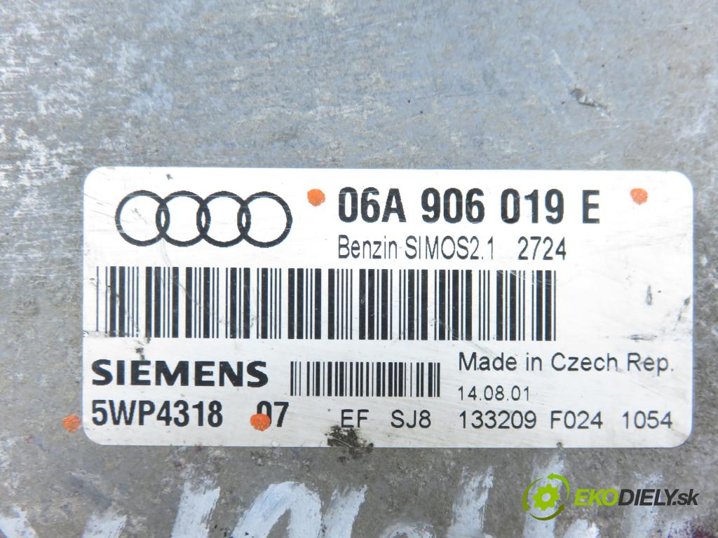 SEAT TOLEDO II (1M2) SEDAN 2001 74,00 1.6 - AKL 1595,00 Riadiaca jednotka Motor 06A906019E ; 5WP4318