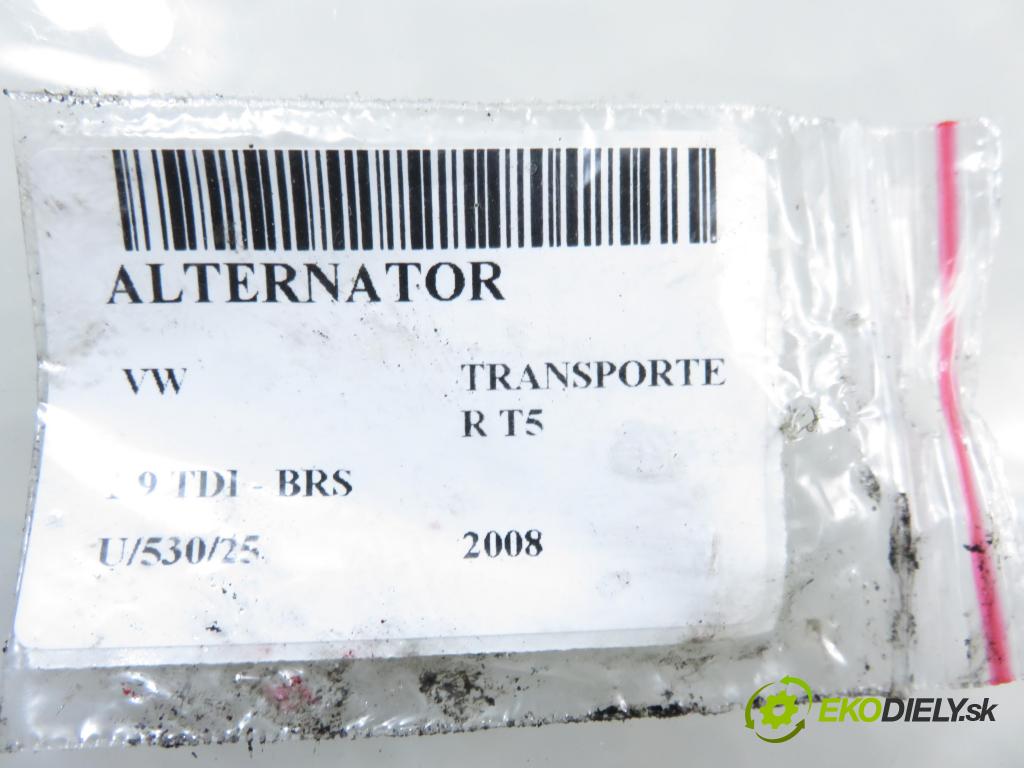 VW TRANSPORTER V Skrzynia (7HA, 7HH, 7EA, 7EH) FURGON 2008 75,00 1.9 TDI - BRS 1896,00 Alternátor 038903024A ; 0124325131 (Alternátor)