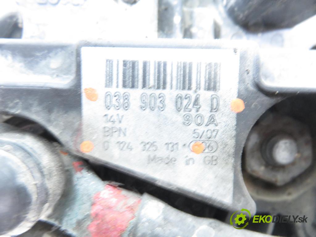 VW TRANSPORTER V Skrzynia (7HA, 7HH, 7EA, 7EH) FURGON 2008 75,00 1.9 TDI - BRS 1896,00 Alternátor 038903024A ; 0124325131 (Alternátor)