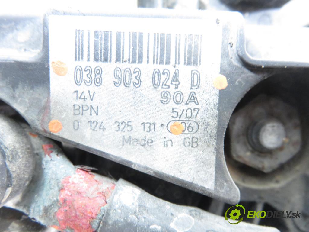 VW TRANSPORTER V Skrzynia (7HA, 7HH, 7EA, 7EH) FURGON 2008 75,00 1.9 TDI - BRS 1896,00 Alternátor 038903024A ; 0124325131 (Alternátor)