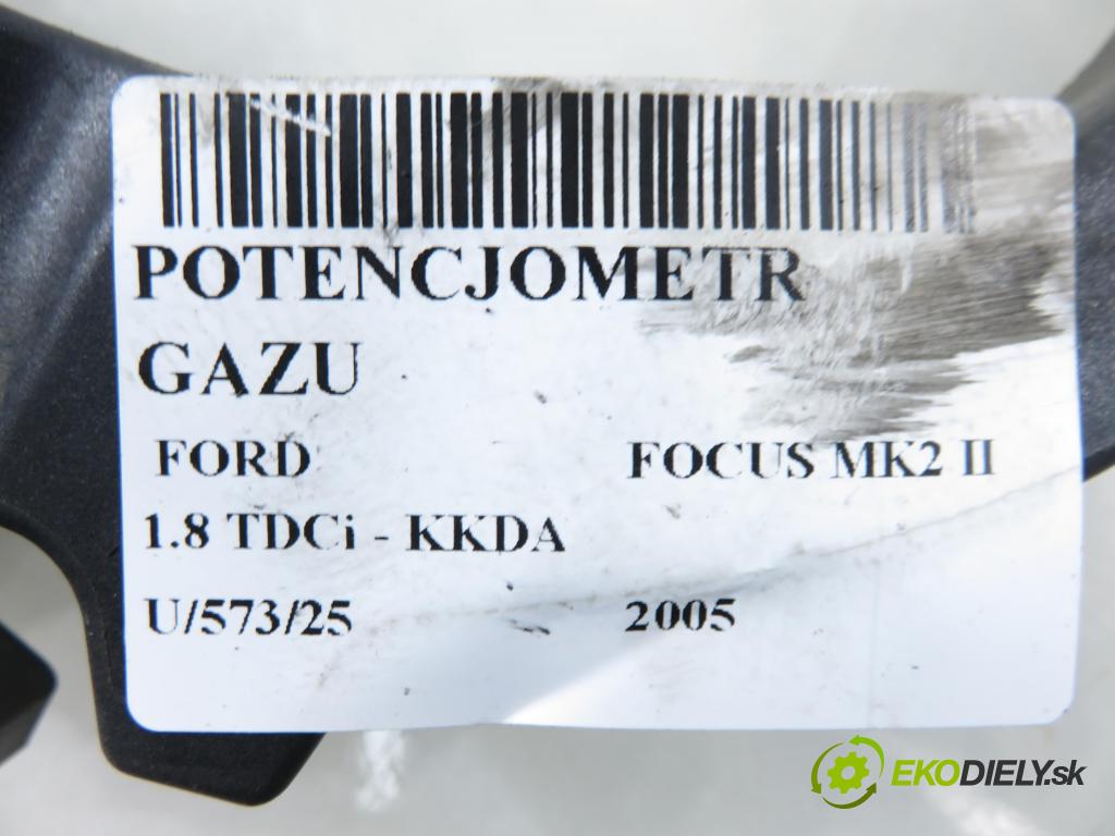 FORD FOCUS II (DA_, HCP) HB 2005 85,00 1.8 TDCi 115 - KKDA 1753,00 potenciometr plynového pedálu 4M519F836AH ; 6PV00864101 (Potenciometr plynového pedálu)