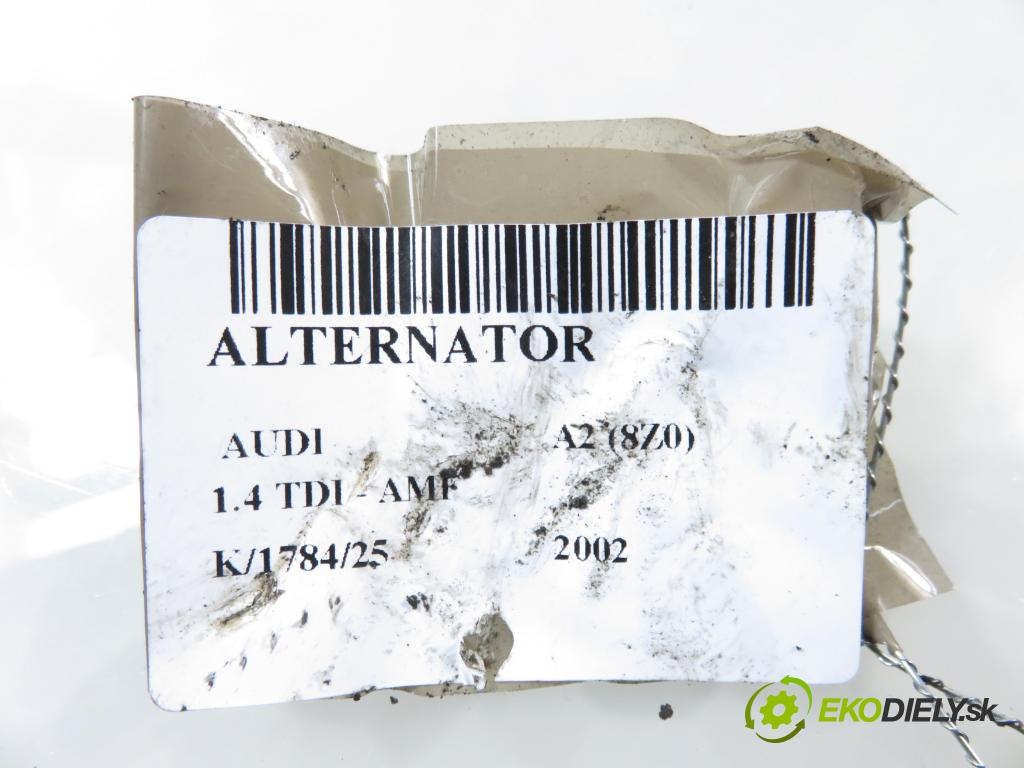 AUDI A2 (8Z0) HB 2002 55,00 1.4 TDI - AMF 1422,00 Alternátor 06F903023F ; 0124525050 (Alternátor)
