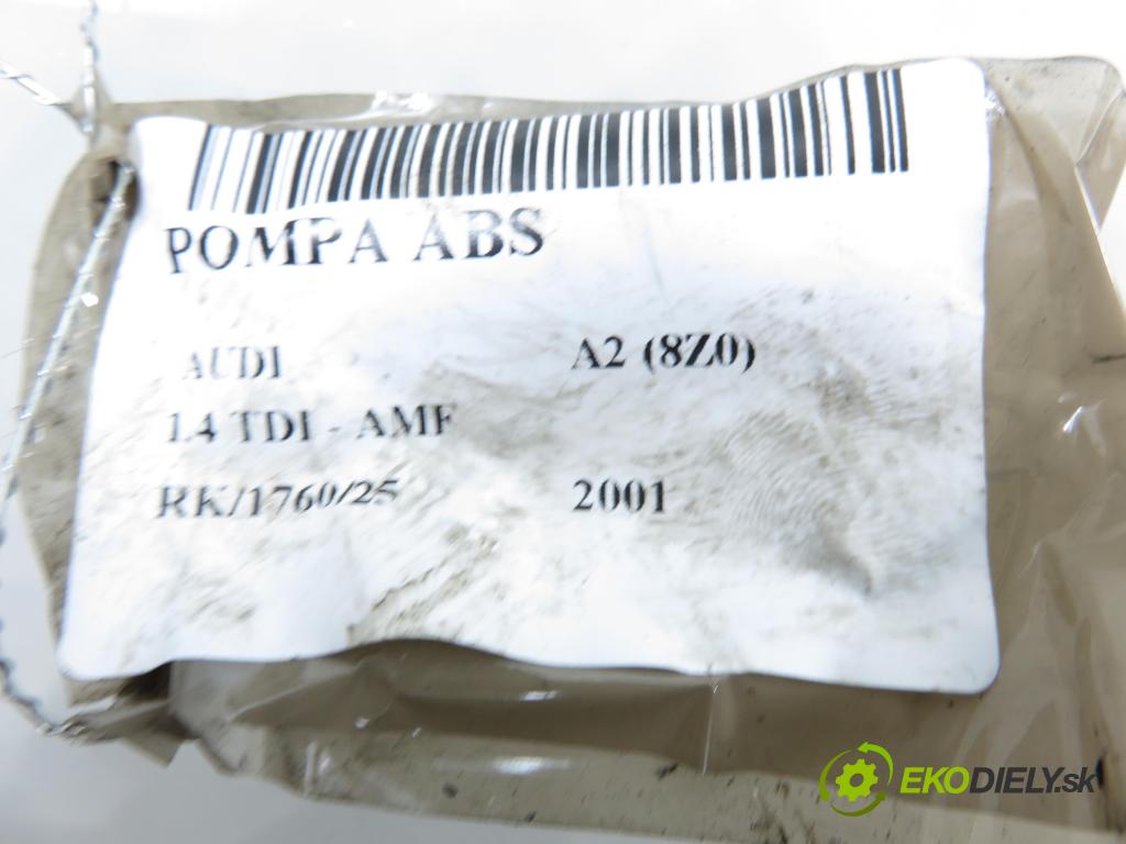 AUDI A2 (8Z0) HB 2001 55,00 1.4 TDI - AMF 1422,00 Pumpa ABS 8Z0907379C ; 10096003263 ; 8Z0614517E (Pumpa ABS)
