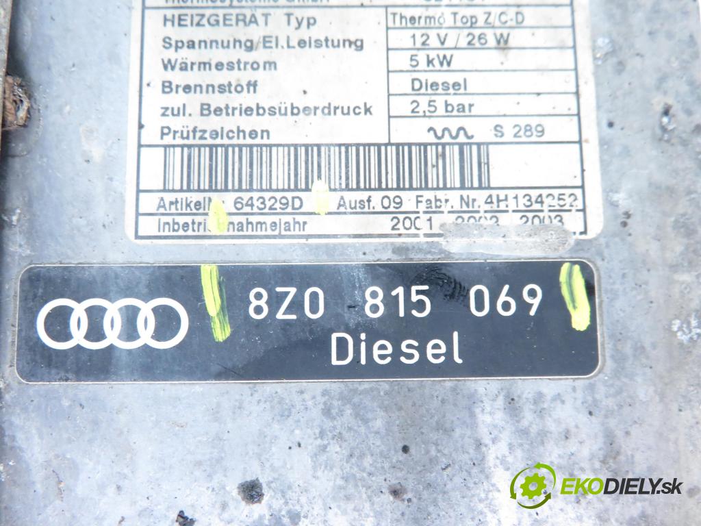 AUDI A2 (8Z0) HB 2001 55,00 1.4 TDI - AMF 1422,00 Webasto 8Z0815069 ; 64329D (Webasto (nezávislé topení))