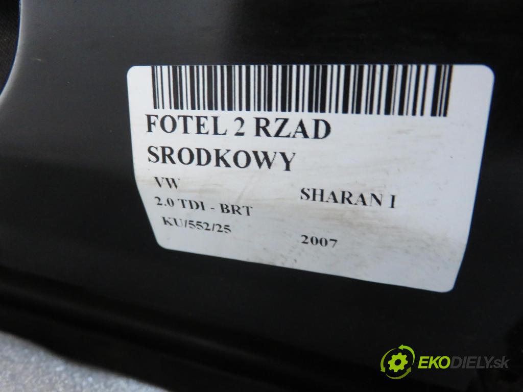 VW SHARAN (7M8, 7M9, 7M6) MINIVAN 2007 103,00 2.0 TDI - BRT 1968,00 Sedadlo 2 rad STREDNÝ:
