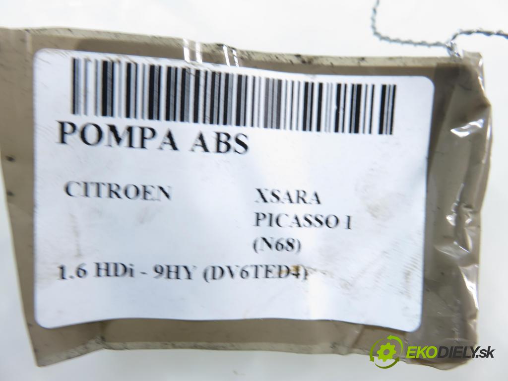 CITROEN XSARA PICASSO (N68) MINIVAN 2004 80,00 1.6 HDi 109 - 9HY (DV6TED4) 1560,00 Pumpa ABS 0265950072 (Pumpa ABS)