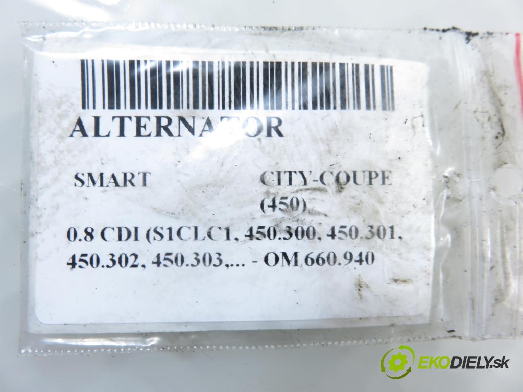 SMART CITY-COUPE (450) HB 2001 30,00 0.8 CDI R3 41 - OM 660.940 799,00 Alternátor 0124225020 (Alternátor)