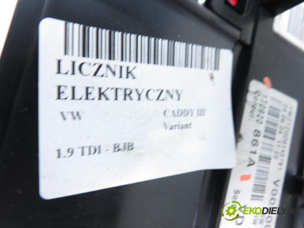 VW CADDY III Variant (2KB, 2KJ, 2CB, 2CJ) KOMBIVAN 2005 77,00 1.9 TDI - BJB 1896,00 prístrojovka elektrický 1T0920861A