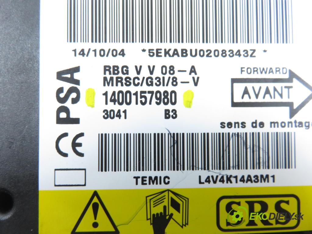 CITROEN C8 (EA_, EB_) MINIVAN 2005 0,00 2.0 HDi - RHT (DW10ATED4) 1997,00 MODUL air BAG 1400157980