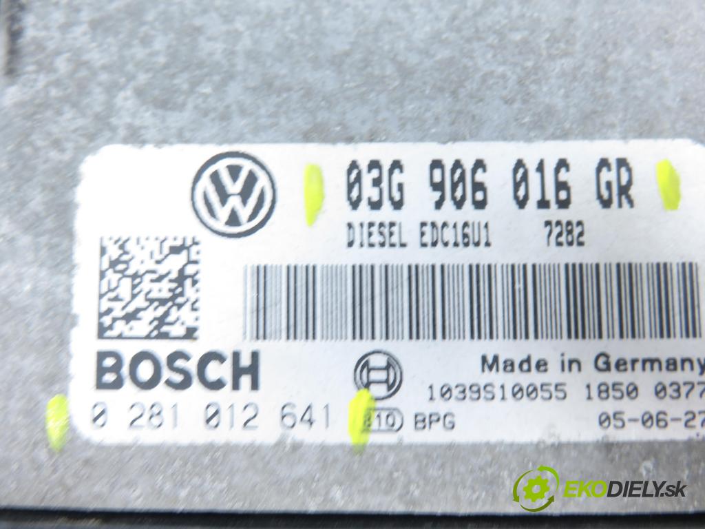 VW GOLF PLUS (5M1, 521) HB 2006 66,00 1.9 TDI - BRU 1896,00 Riadiaca jednotka Motor 03G906016GR ; 0281012641