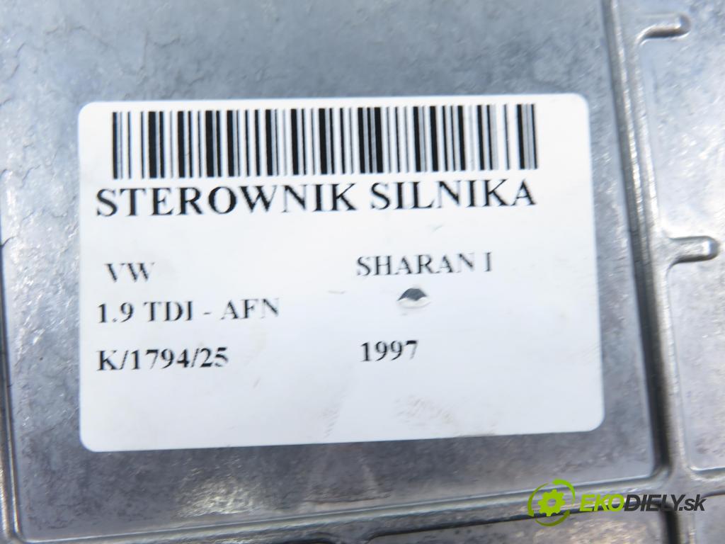 VW SHARAN (7M8, 7M9, 7M6) MINIVAN 1997 81,00 1.9 TDI 110 - AFN 1896,00 Riadiaca jednotka Motor 028906021CG ; 0281001528 ; 0281001529