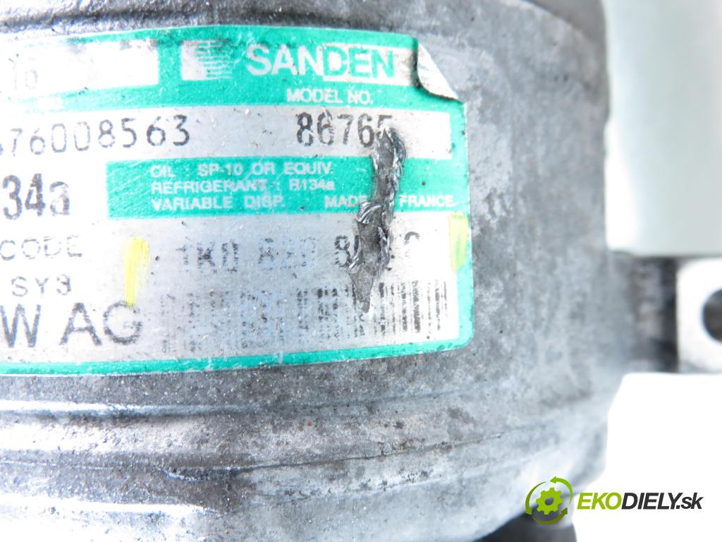 VW GOLF PLUS (5M1, 521) HB 2006 66,00 1.9 TDI - BRU 1896,00 KOMPRESOR: klimatizace 1K0820803Q (Kompresor klimatizace)