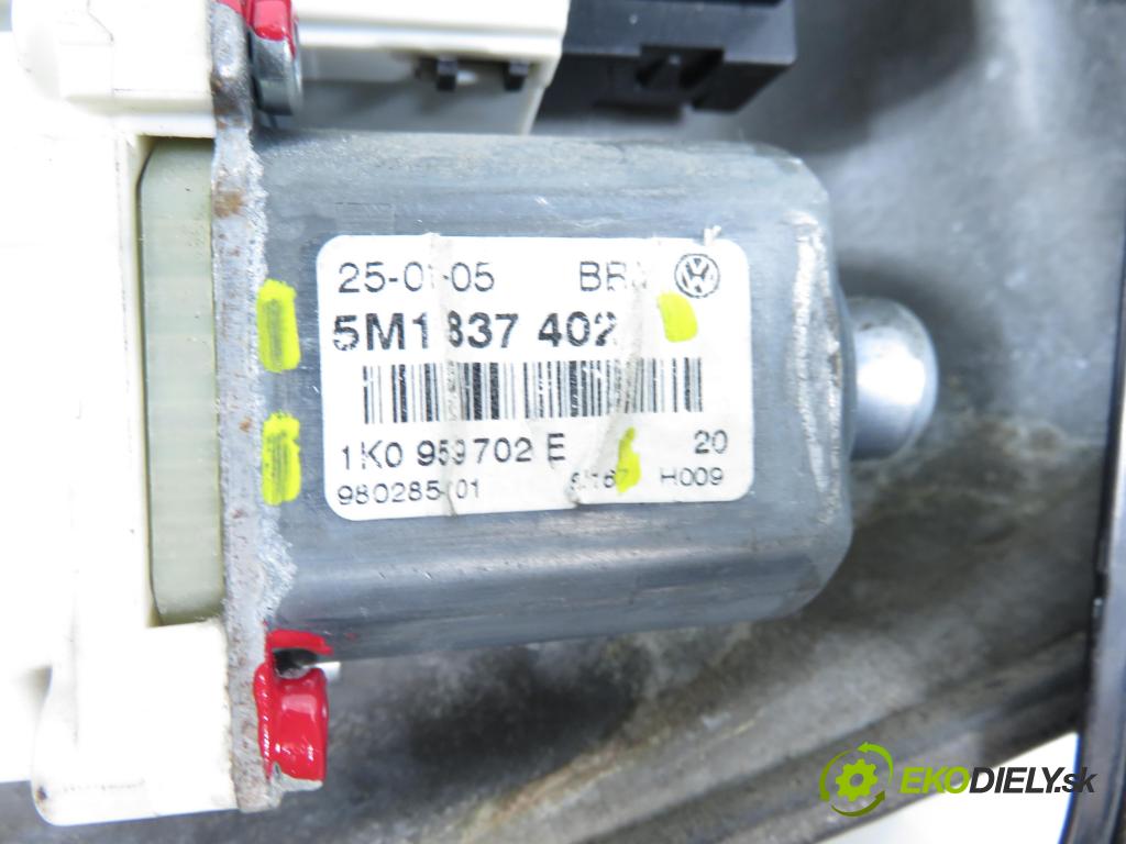 VW GOLF PLUS (5M1, 521) HB 2006 66,00 1.9 TDI - BRU 1896,00 mechanismus oken PPE 1K0959792C ; 5M0837462 ; 5M1837402