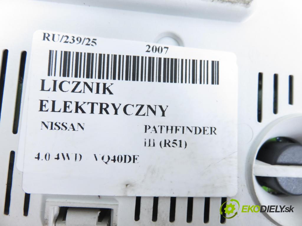 NISSAN PATHFINDER III (R51) TERENOWY 2007 198,00 4.0 4WD 269 - VQ40DE 3954,00 prístrojovka elektrický 24810ZP67A