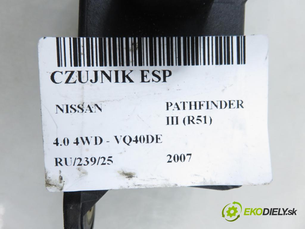 NISSAN PATHFINDER III (R51) TERENOWY 2007 198,00 4.0 4WD 269 - VQ40DE 3954,00 snímač ESP 06211702823 ; 47931CL80A