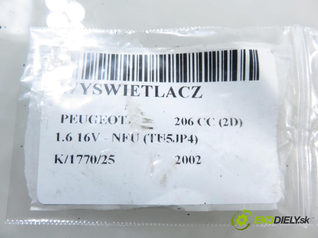 PEUGEOT 206 CC (2D) CABRIO 2002 80,00 1.6 16V - NFU 1587,00 ZOBRAZIT: 9641014877