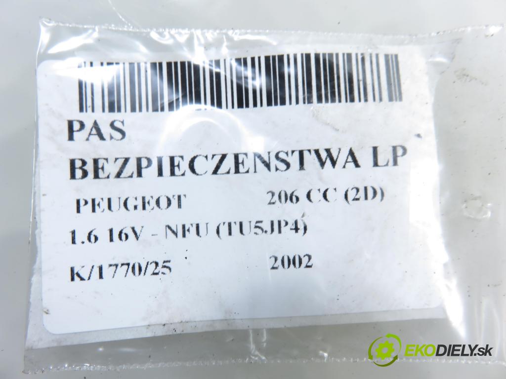 PEUGEOT 206 CC (2D) CABRIO 2002 80,00 1.6 16V - NFU 1587,00 držák BEZPEČNOST LP A508358