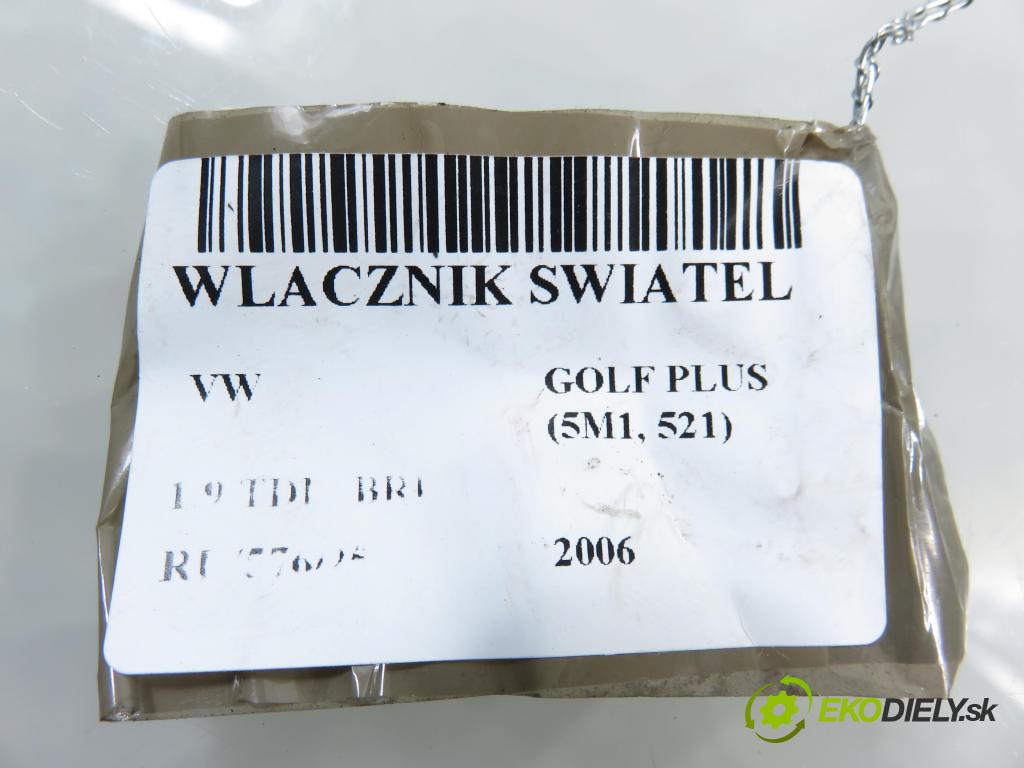 VW GOLF PLUS (5M1, 521) HB 2006 66,00 1.9 TDI - BRU 1896,00 prepínač svetlá