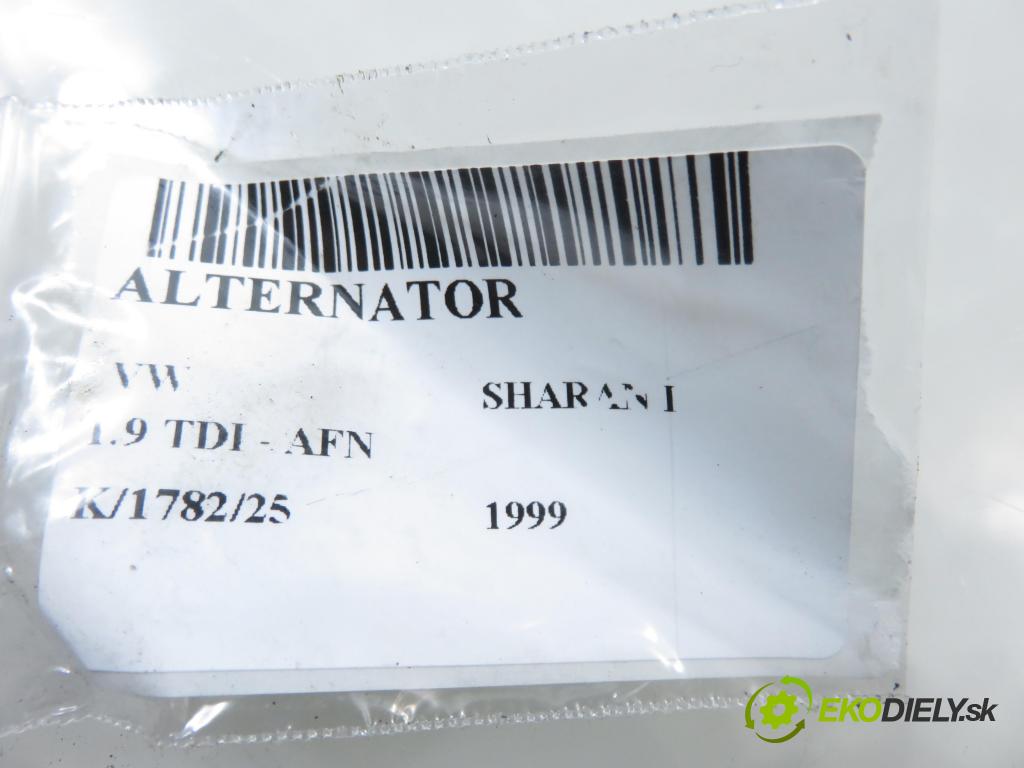 VW SHARAN (7M8, 7M9, 7M6) HB 1999 81,00 1.9 TDI 110 - AFN 1896,00 Alternátor 028903025S ; 0123505011 (Alternátor)