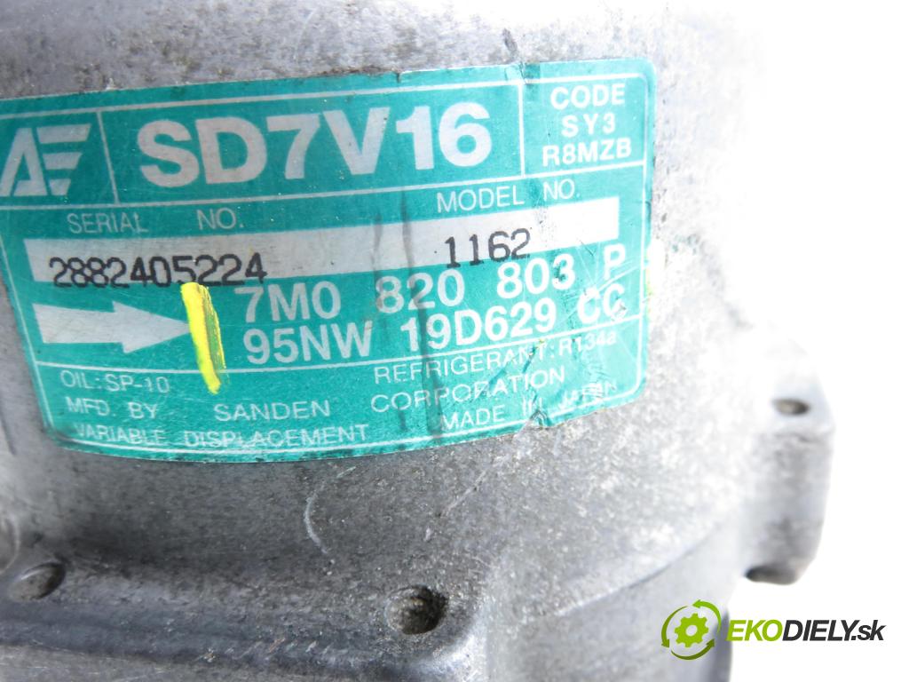 VW SHARAN (7M8, 7M9, 7M6) MINIVAN 1997 81,00 1.9 TDI 110 - AFN 1896,00 KOMPRESOR: klimatizace 7M0820803P ; 95NW19D629CC (Kompresor klimatizace)