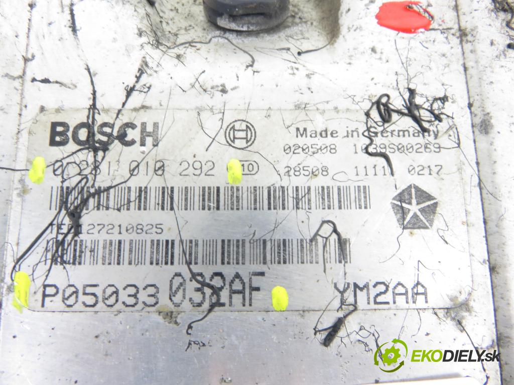 CHRYSLER PT CRUISER (PT_) HB 2002 89,00 2.2 CRD 121 - EDJ 2148,00 Riadiaca jednotka Motor P05033032AF ; 0281010292