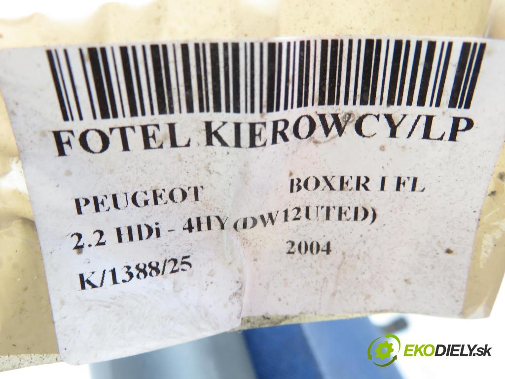 PEUGEOT BOXER Skrzynia (244) FURGON 2004 74,00 2.2 HDi - 4HY (DW12UTED) 2179,00 Sedadlo šoféri